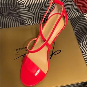 Red strap sandals